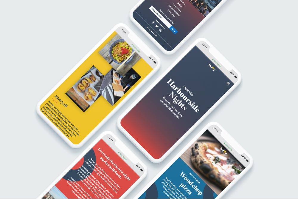 Evening scene at a buoy event