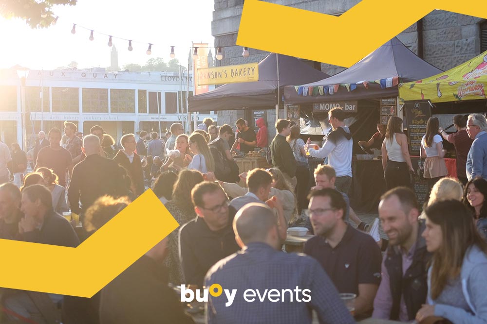 Evening scene at a buoy event